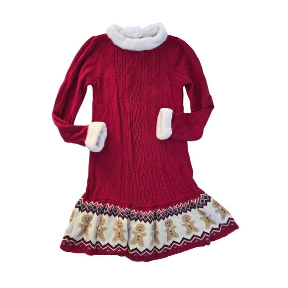 Gymboree Red Fairisle Gingerbread Sweater Dress - Picture 3 of 9